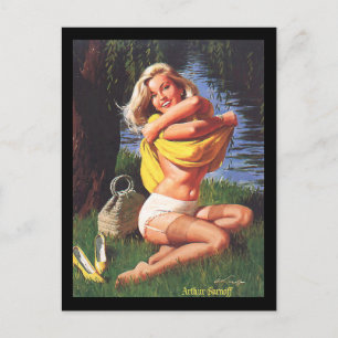 Pin-upgirl-ansichtkaart uit de jaren 50 briefkaart