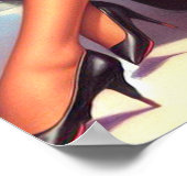 Pin-upillustratie van het vliegtuig Poster (Hoek)