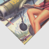 Pin-upillustratie van het vliegtuig Tissuepapier (Detail)