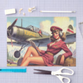 Pin-upillustratie van het vliegtuig Tissuepapier (Craft)