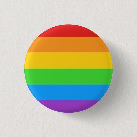 Pin with Pride: Regenboogvlag Ronde Button 3,2 Cm (Voorkant)