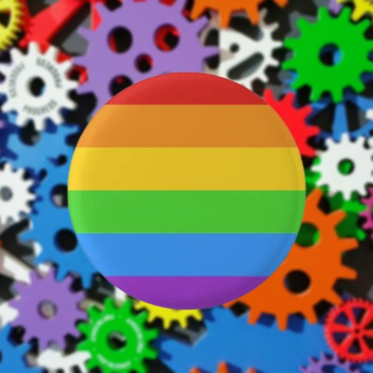 Pin with Pride: Regenboogvlag Ronde Button 3,2 Cm