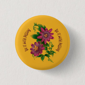 Pin Yellow Do It With Passion Ronde Button 3,2 Cm