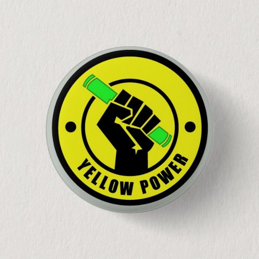 Pin Yellow Power Ronde Button 3,2 Cm (Voorkant)
