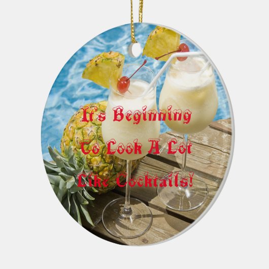 piña colada ananas keramisch ornament (Links)