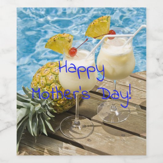 Piña Colada Ananas Moeder's Wijn Etiket (Enkel label)