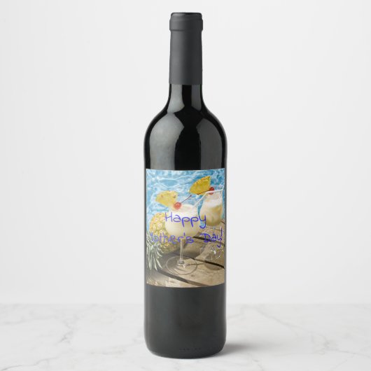 Piña Colada Ananas Moeder's Wijn Etiket (Voorkant)