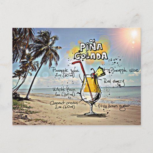 Pina Colada Briefkaart (Voorkant)