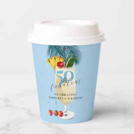 Pina Colada Cherry Cocktail 50ste Verjaardagsfeest Papieren Bekers