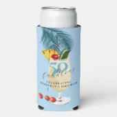 Pina Colada Cherry Cocktail 50ste Verjaardagsfeest Seltzer Blikjeskoeler (Seltzer Voorkant)