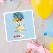 Pina Colada Cherry Cocktail 50ste Verjaardagsfeest Servet