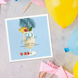 Pina Colada Cherry Cocktail 50ste Verjaardagsfeest Servet