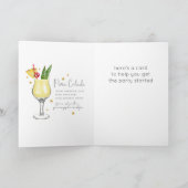 Pina Colada Cocktail 21e Happy Birthday Kaart (Binnen)