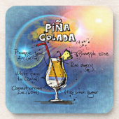 Pina Colada Cocktail (#5 van 12 drankreceptensets) Bier Onderzetter (Voorkant)