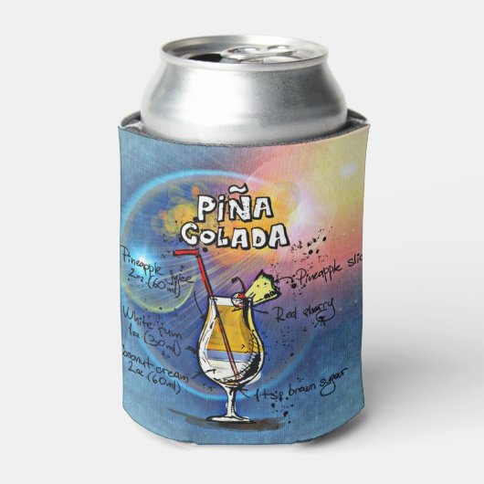 Pina Colada Cocktail (#5 van 12 drankreceptensets) Blikjeskoeler (Blikje Voorkant)