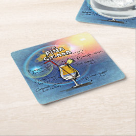 Pina Colada Cocktail (#5 van de Reeksen van de Ont Kartonnen Onderzetters