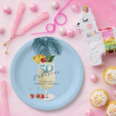 Pina Colada Cocktail Blue 50ste Verjaardagsfeest Papieren Bordje (Feest)