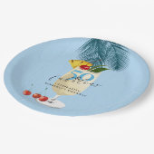 Pina Colada Cocktail Blue 50ste Verjaardagsfeest Papieren Bordje (Gekanteld)