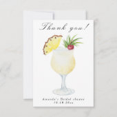 Pina Colada Cocktail Bruidsfeest Bedankkaart (Voorkant)