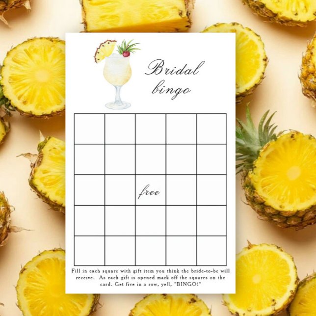 Pina Colada Cocktail - Bruiloft bingo spel (Creator heeft geüpload)