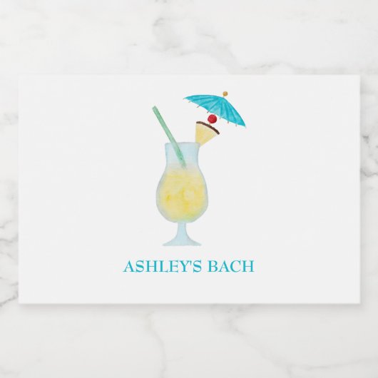 Piña Colada Cocktail Bruiloftsgeschenk vrijgezelle Likeurfles Etiket (Enkel label)