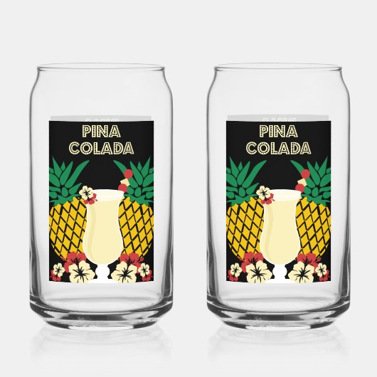 Piña Colada Cocktail Drink Blikvorm Glas (Voorkant)