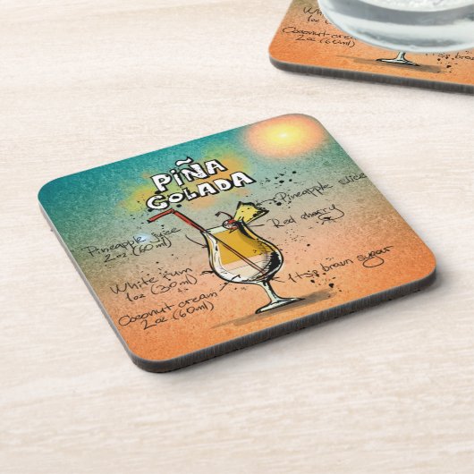 Pina Colada Cocktail Drink Onderzetter (Linkerzijde)