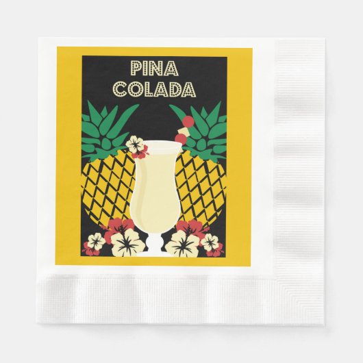Piña Colada Cocktail Drink Servet (Voorkant)
