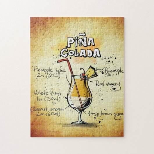 Pina Colada Cocktail Legpuzzel (Verticaal)
