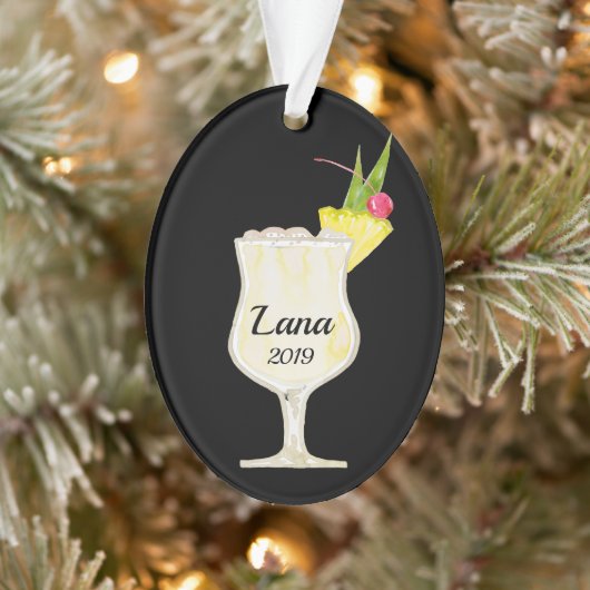 Pina Colada Cocktail Personaliseerd Ornament (Boom)