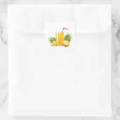 Pina Colada cocktail Vierkante Sticker (Tas)
