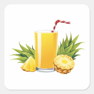 Pina Colada cocktail Vierkante Sticker