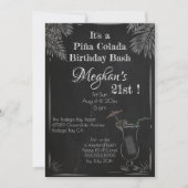 Piña Colada Cocktail Vintage Krijt 21e Verjaardag Kaart (Voorkant)