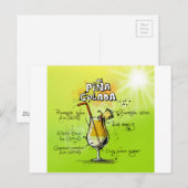 Pina Colada Cocktails Recept Briefkaart (Voorkant / Achterkant)