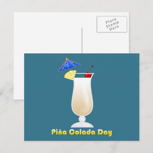 Piña Colada Day Briefkaart (Voorkant / Achterkant)
