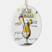 Pina Colada Drink Recipe Design Keramisch Ornament (Rechts)