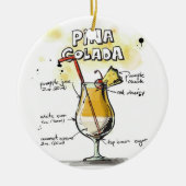Pina Colada Drink Recipe Design Keramisch Ornament (Voorkant)