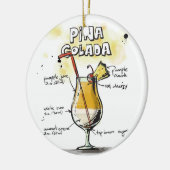 Pina Colada Drink Recipe Design Keramisch Ornament (Links)