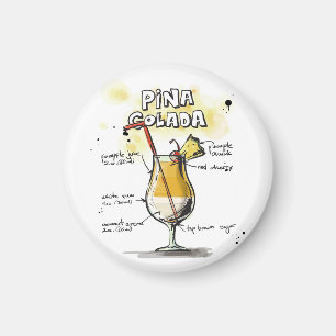 Pina Colada Drink Recipe Design Magneet