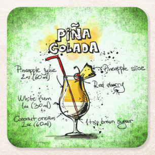 Pina Colada Drink Recipe Kartonnen Onderzetters