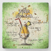 Pina Colada Drink Recipe Stenen Onderzetter (Voorkant)