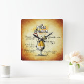 Pina Colada Drink Recipe Wall Clock Vierkante Klok (Huis)