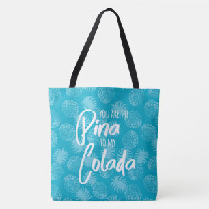 Pina Colada Hawaiaanse Ananas Teal Omkeerbaar Tote Bag