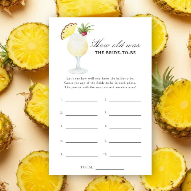 Pina Colada - Hoe oud is de aanstaande bruid spel (Creator heeft geüpload)