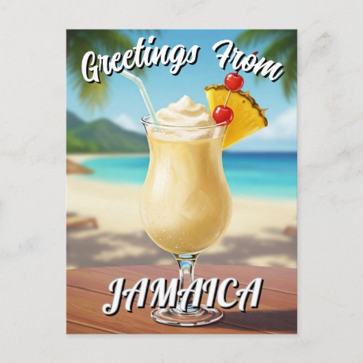 Pina Colada Jamaica Beach Reizen Briefkaart (Voorkant)