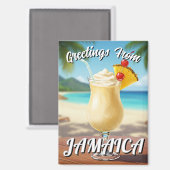Pina Colada Jamaica Beach Reizen Magneet (Voorkant / Achterkant)