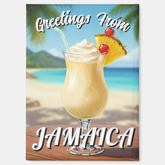 Pina Colada Jamaica Beach Reizen Magneet (Voorkant)