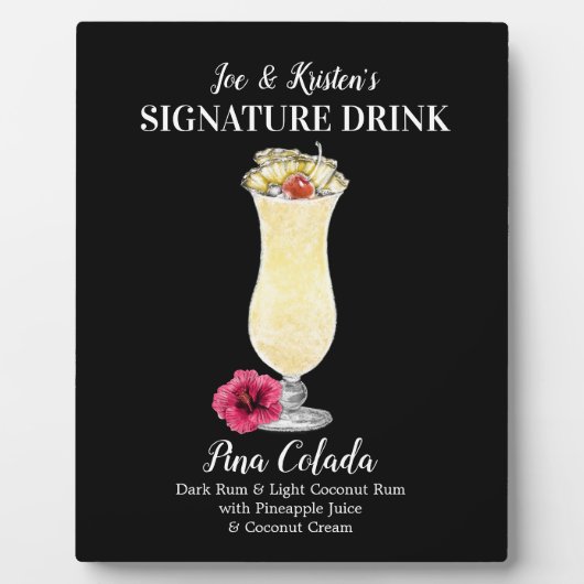 Pina Colada ・ PERSONALIZE deze Drink van de Handte Fotoplaat (Voorkant)