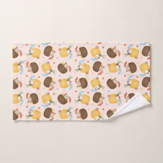 Pina Colada Pineapple Coconut Dogs Pattern Bad Handdoek (Handdoek)