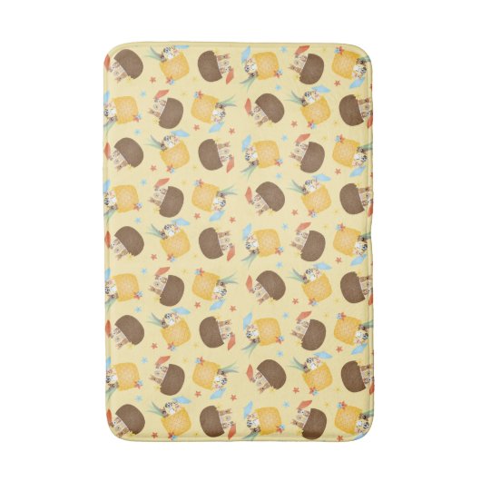 Pina Colada Pineapple Coconut Dogs Pattern Badmat (Voorkant Verticaal)
